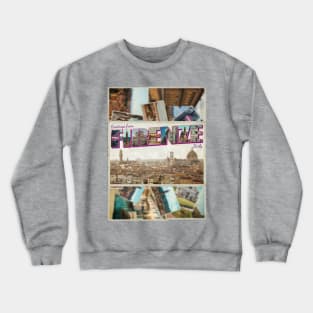 Greetings from Firenze in Italy Vintage style retro souvenir Crewneck Sweatshirt